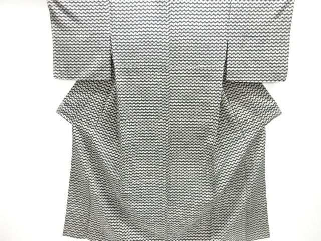 JAPANESE KIMONO / ANTIQUE HITOE KIMONO / SILK / JODAI TSUMUGI / FOLDING FAN